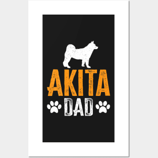 Akita Dad Gift Dog Daddy Akita Father Day Posters and Art